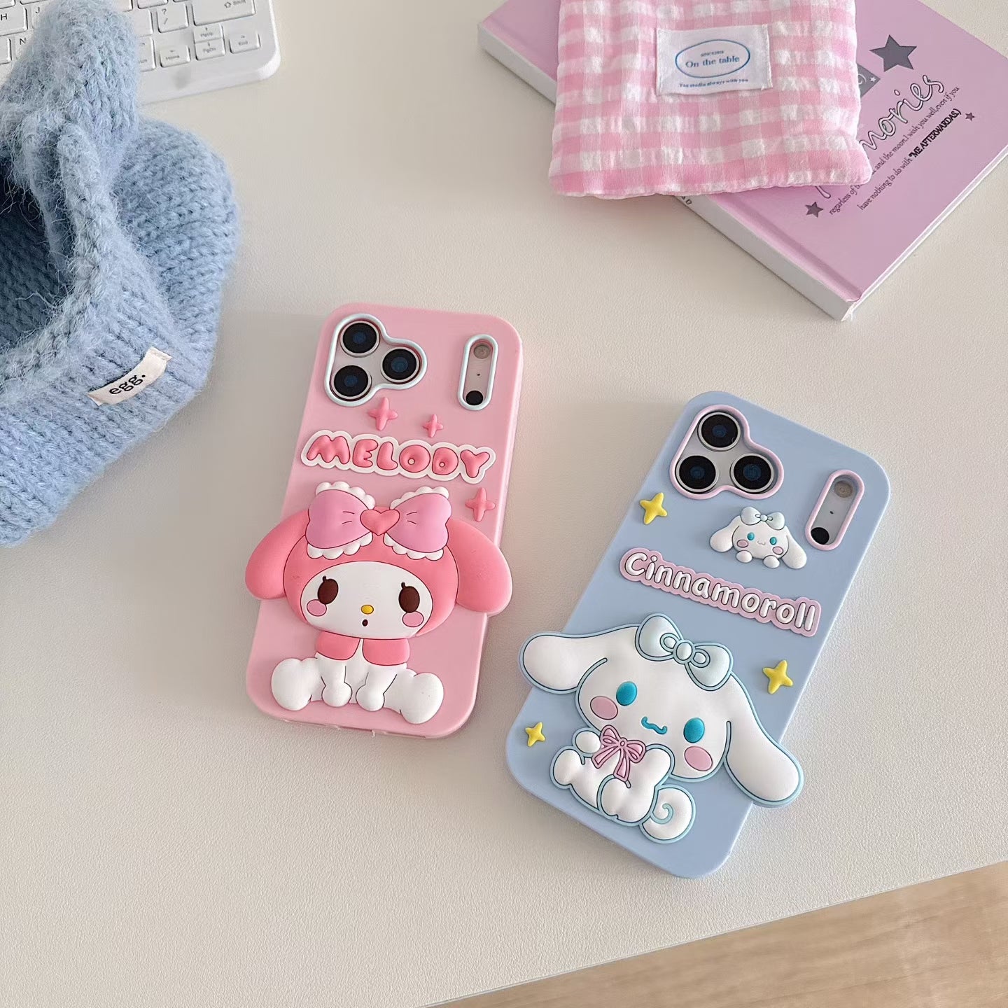 Cute 3D Cinnamoroll My Melody Phone Case for iPhone 17 Pro Max 16 15 14 13 12 11 Soft Silicone Kawaii Cartoon Protective Cover