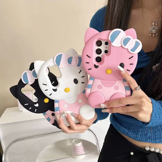 Adorable Hellokitty Soft Silicone Phone Case - Cute Cartoon Protective Cover for Samsung Galaxy S22 S23 S24 S25 Ultra Plus A14 A15 A16 A24 A25 A26 A34 A35 A36 A54 A55 A56