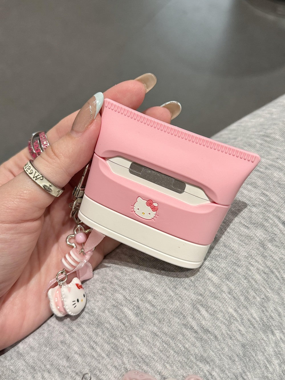 3D Cute Hellokitty BB Cream for Airpods 4/3/2/1/Pro Case, Kitty Cat Kawaii 3D Cartoon Animals Silicone Charging Case Cover for Girls Women Kids