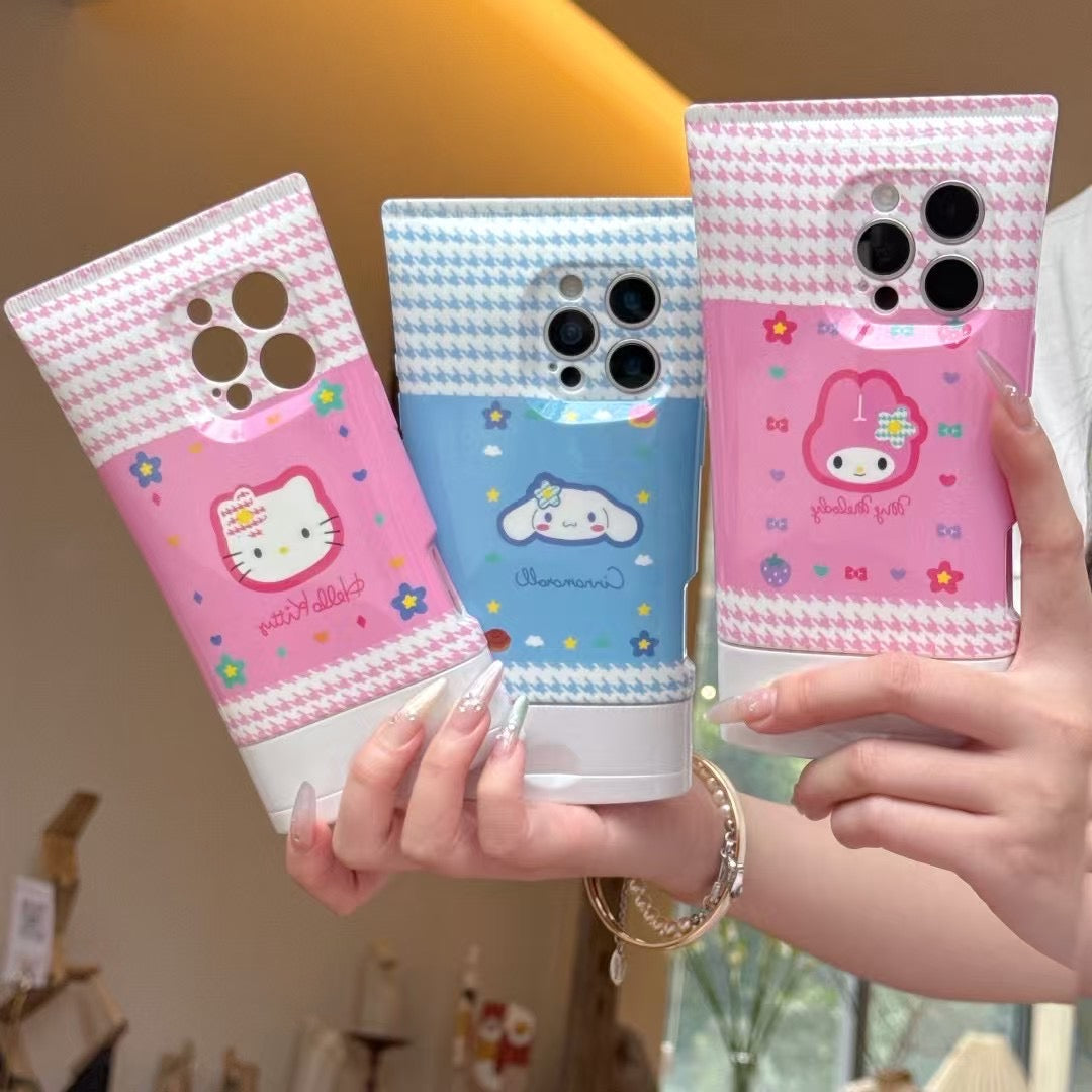 Adorable Cartoon Facial Foam - Inspired Hellokitty Phone Case for iPhone 16 Pro Max/15/14 Pro/13/12/11