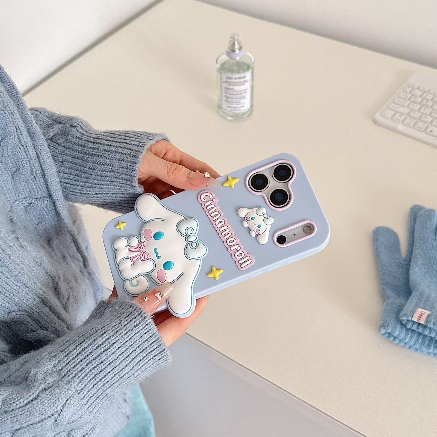 Cute 3D Cinnamoroll My Melody Phone Case for iPhone 17 Pro Max 16 15 14 13 12 11 Soft Silicone Kawaii Cartoon Protective Cover