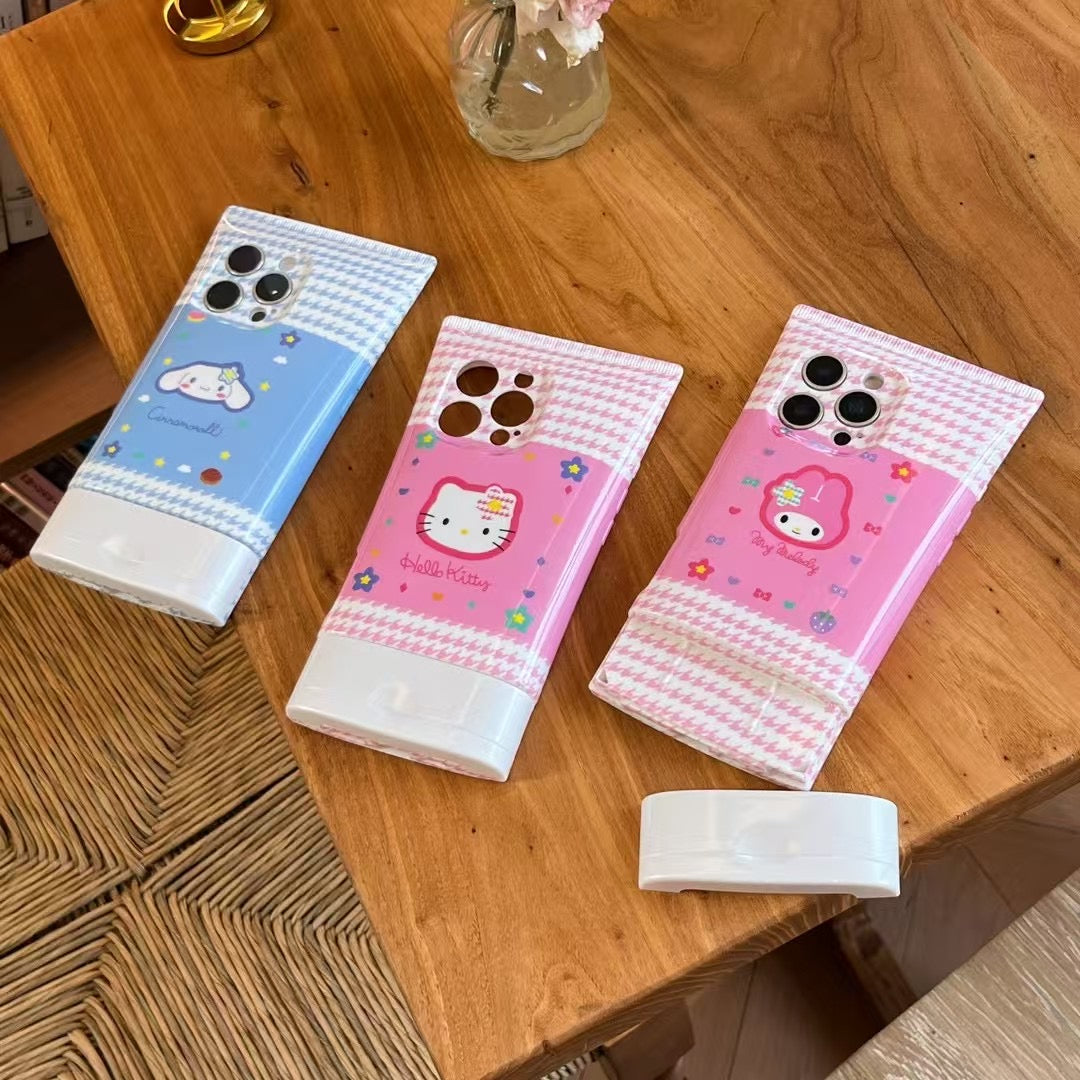 Adorable Cartoon Facial Foam - Inspired Hellokitty Phone Case for iPhone 16 Pro Max/15/14 Pro/13/12/11