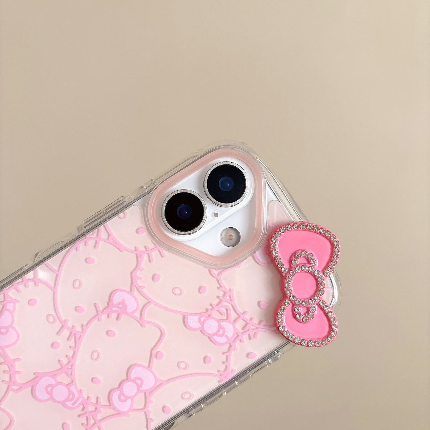 3D Bowknot Hellokitty iPhone Silicone Case - Cute Korean Style Full-Body Protective Soft Cover for Women