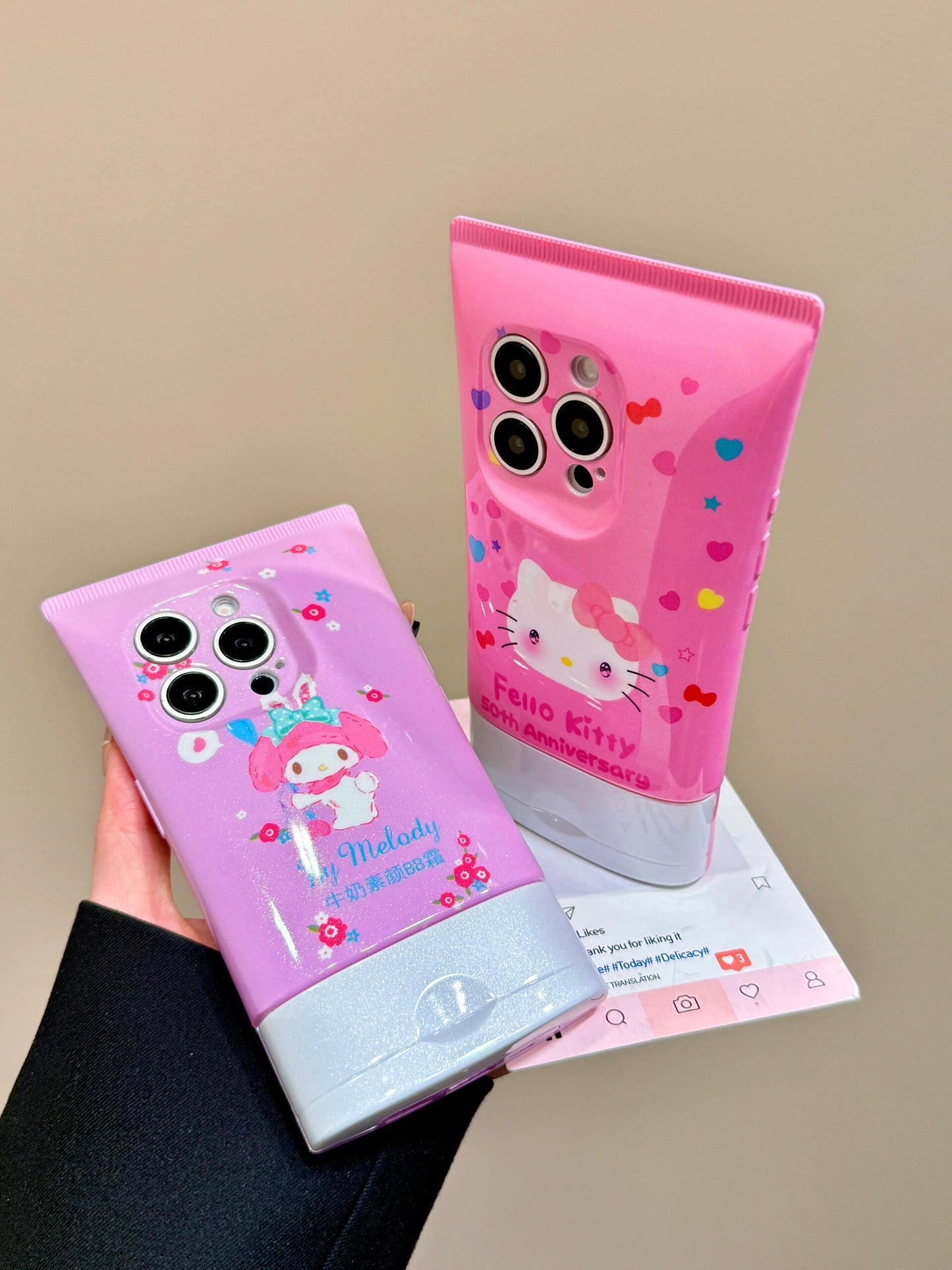 Kawaii Hellokitty BB Cream Phone Case 3D Cosmetic-Themed Phone Cover