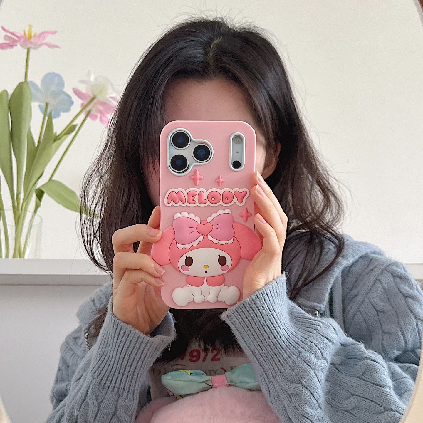 Cute 3D Cinnamoroll My Melody Phone Case for iPhone 17 Pro Max 16 15 14 13 12 11 Soft Silicone Kawaii Cartoon Protective Cover