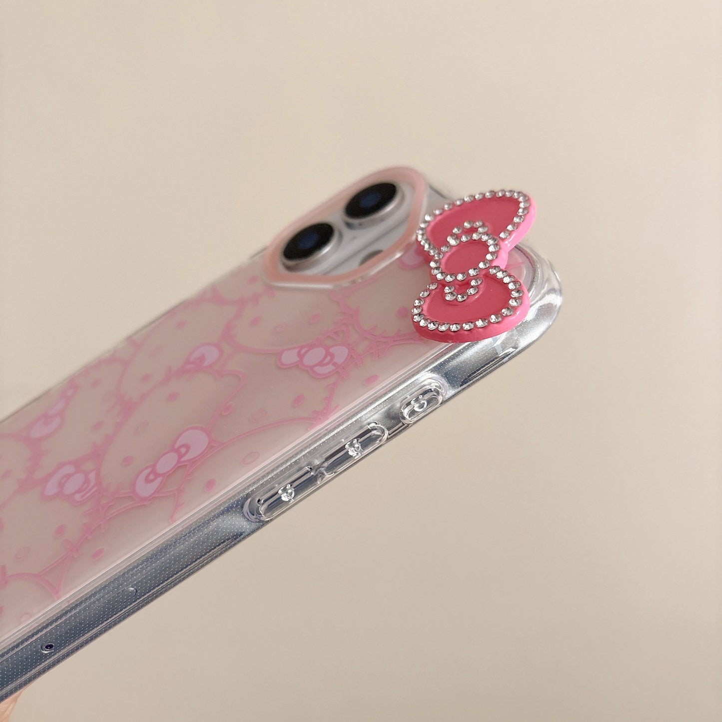 3D Bowknot Hellokitty iPhone Silicone Case - Cute Korean Style Full-Body Protective Soft Cover for Women