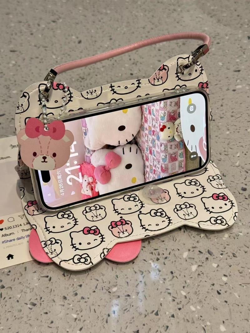 Cute Hellokitty Big Face Flip Phone Cases for iPhone and Huawei