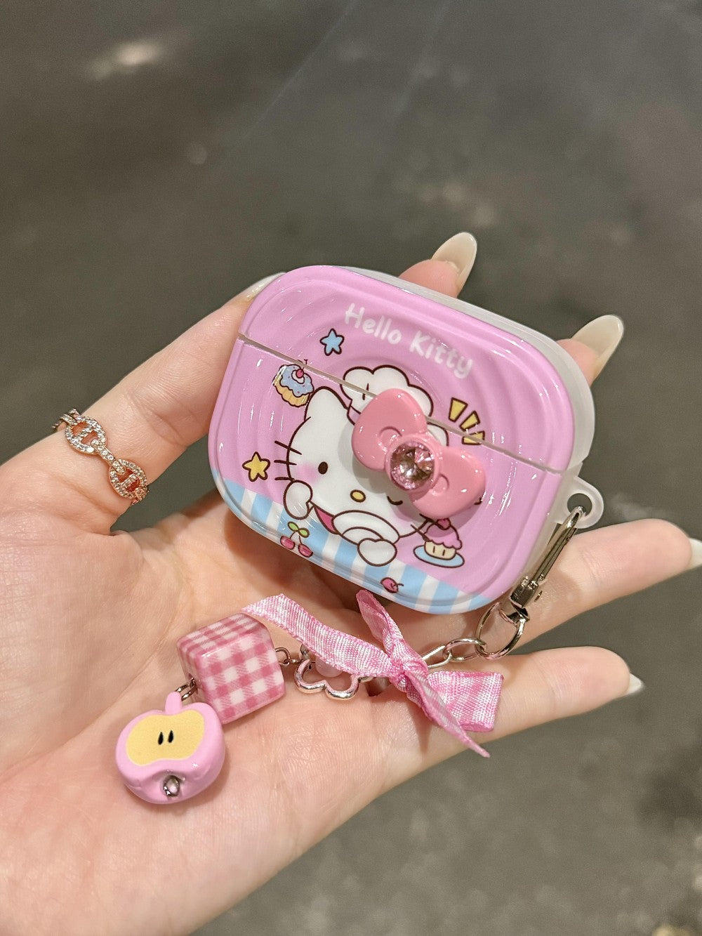 Cute Hellokitty Airpods Case,Kawaii Shockproof Case Cover for Girl Women Kids