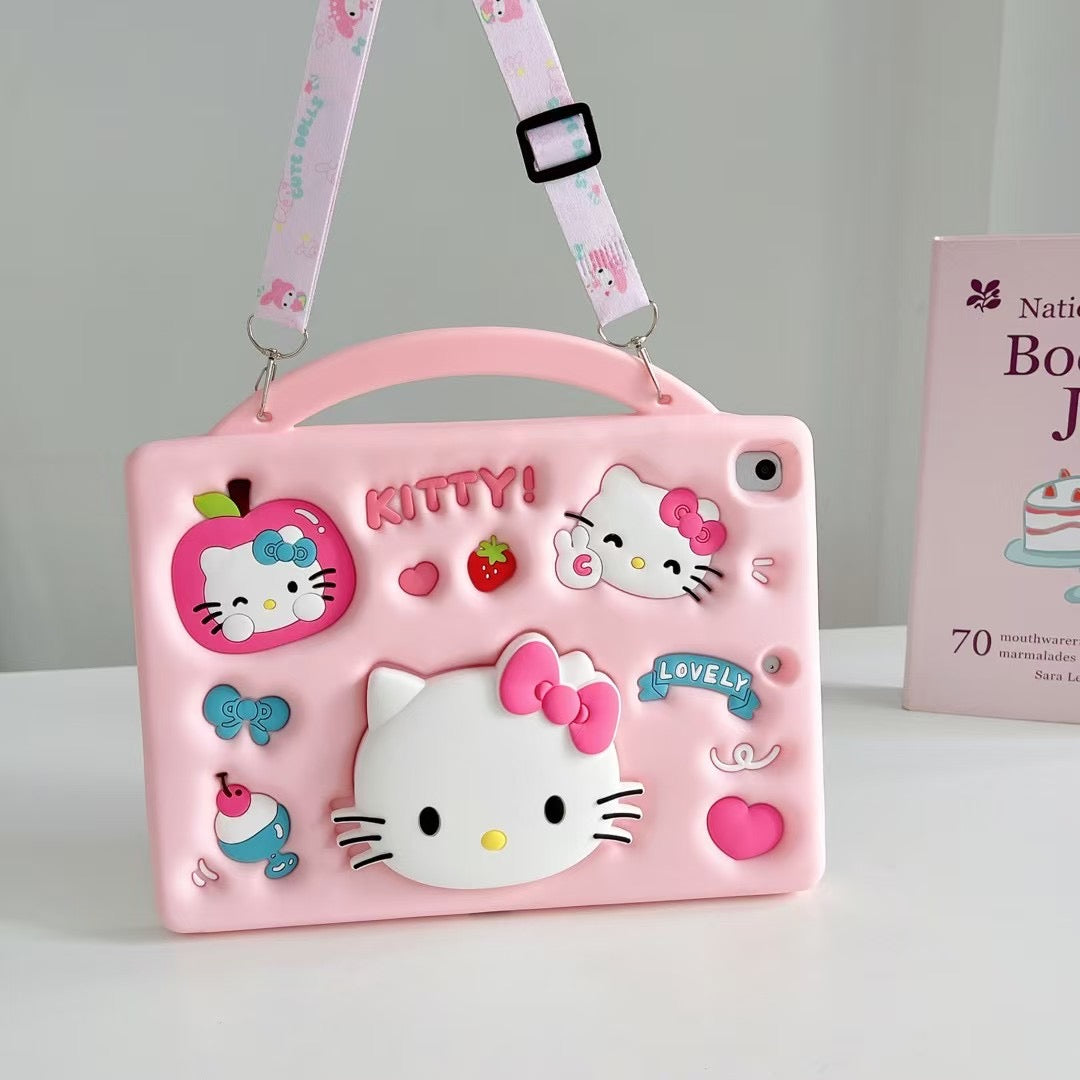 3D Cartoon HelloKitty Silicone iPad Case, Perfect Fit, Adorable Design & Maximum Protection
