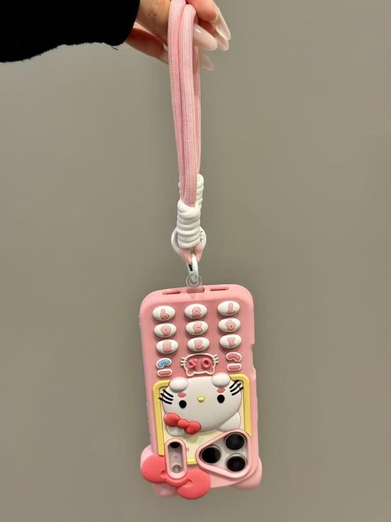 3D Cartoon Hellokitty Case for iPhone 17 Pro Max 13 14 15 16 Pro Max Cute Silicone Kawaii Soft Protective Gel Shock-proof Back Cover for Kids Women Girls