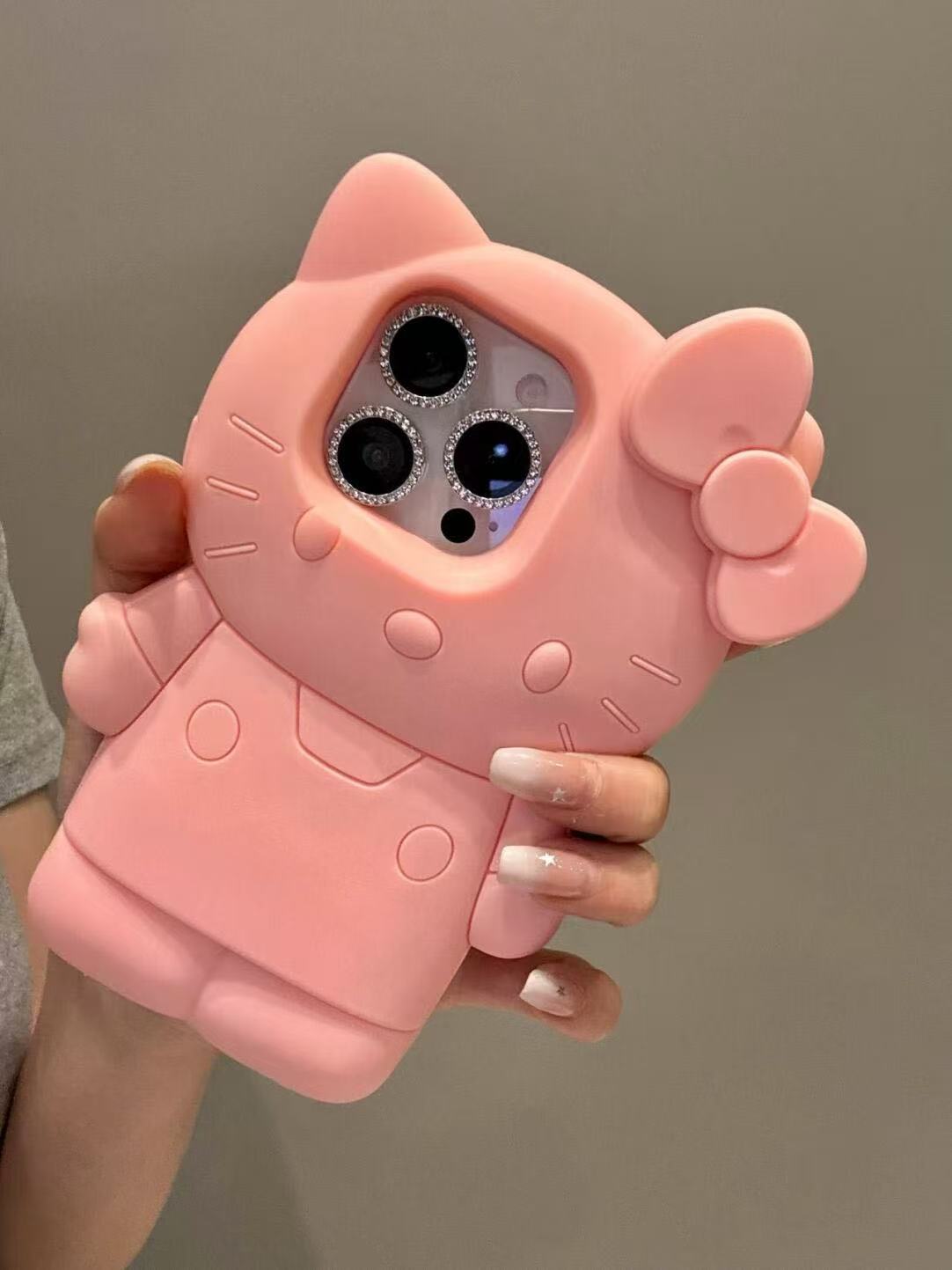 3D Vivid Colors Cartoon Case for iPhone 11 13 14 15 16 Pro Max Cute Hellokitty Kawaii Soft Silicone Animal Protective Gel Shock-proof Back Cover for Kids Women Girls