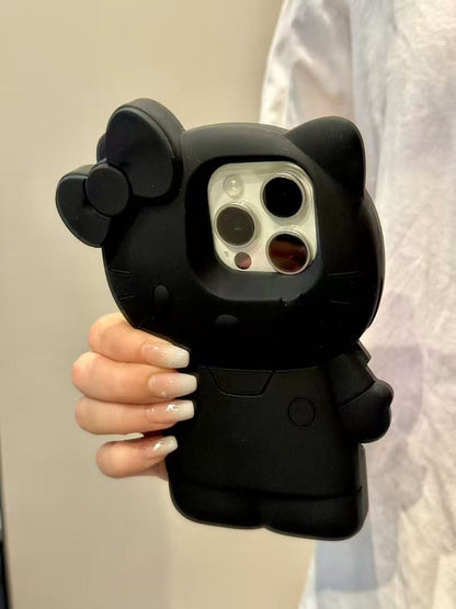 3D Vivid Colors Cartoon Case for iPhone 11 13 14 15 16 Pro Max Cute Hellokitty Kawaii Soft Silicone Animal Protective Gel Shock-proof Back Cover for Kids Women Girls