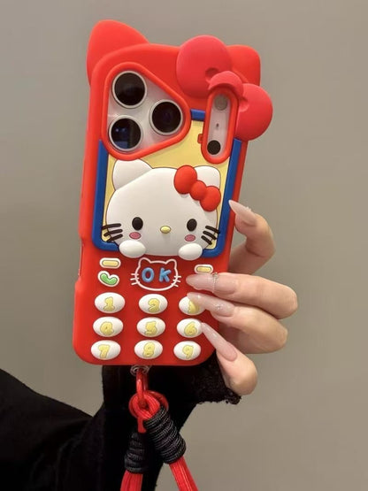 3D Cartoon Hellokitty Case for iPhone 17 Pro Max 13 14 15 16 Pro Max Cute Silicone Kawaii Soft Protective Gel Shock-proof Back Cover for Kids Women Girls