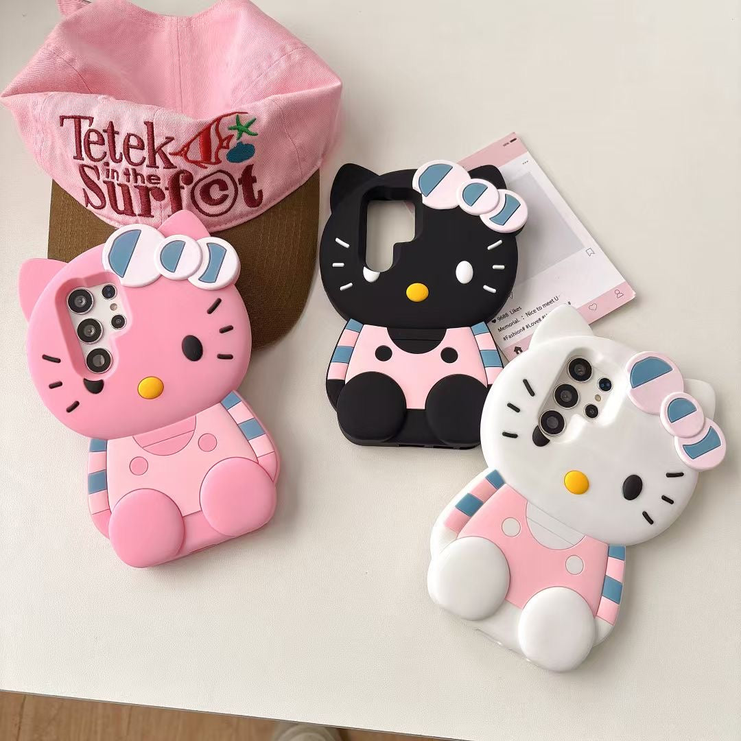 Adorable Hellokitty Soft Silicone Phone Case - Cute Cartoon Protective Cover for Samsung Galaxy S22 S23 S24 S25 Ultra Plus A14 A15 A16 A24 A25 A26 A34 A35 A36 A54 A55 A56