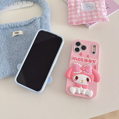 Cute 3D Cinnamoroll My Melody Phone Case for iPhone 17 Pro Max 16 15 14 13 12 11 Soft Silicone Kawaii Cartoon Protective Cover