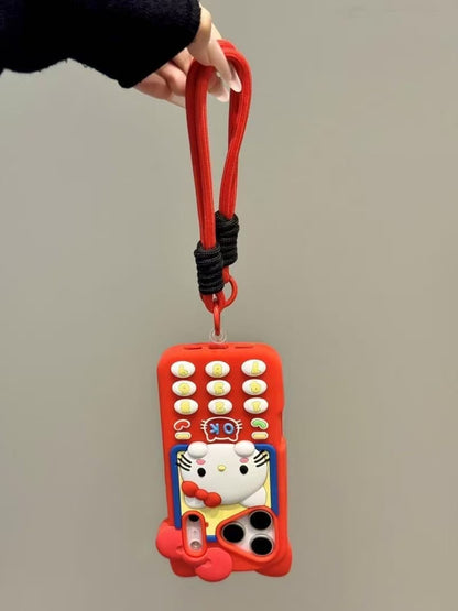 3D Cartoon Hellokitty Case for iPhone 17 Pro Max 13 14 15 16 Pro Max Cute Silicone Kawaii Soft Protective Gel Shock-proof Back Cover for Kids Women Girls