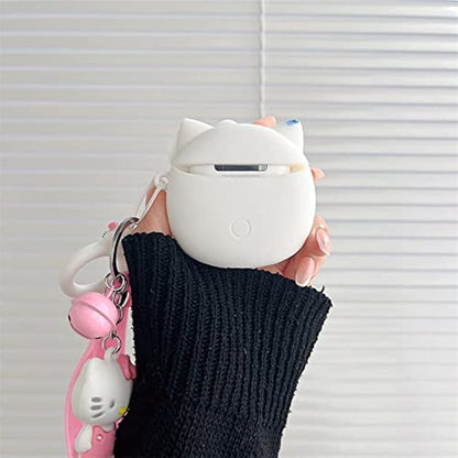 3D Soft Silicone Hellokitty AirPods Case with Keychain Charm, Offering Excellent Drop Protection