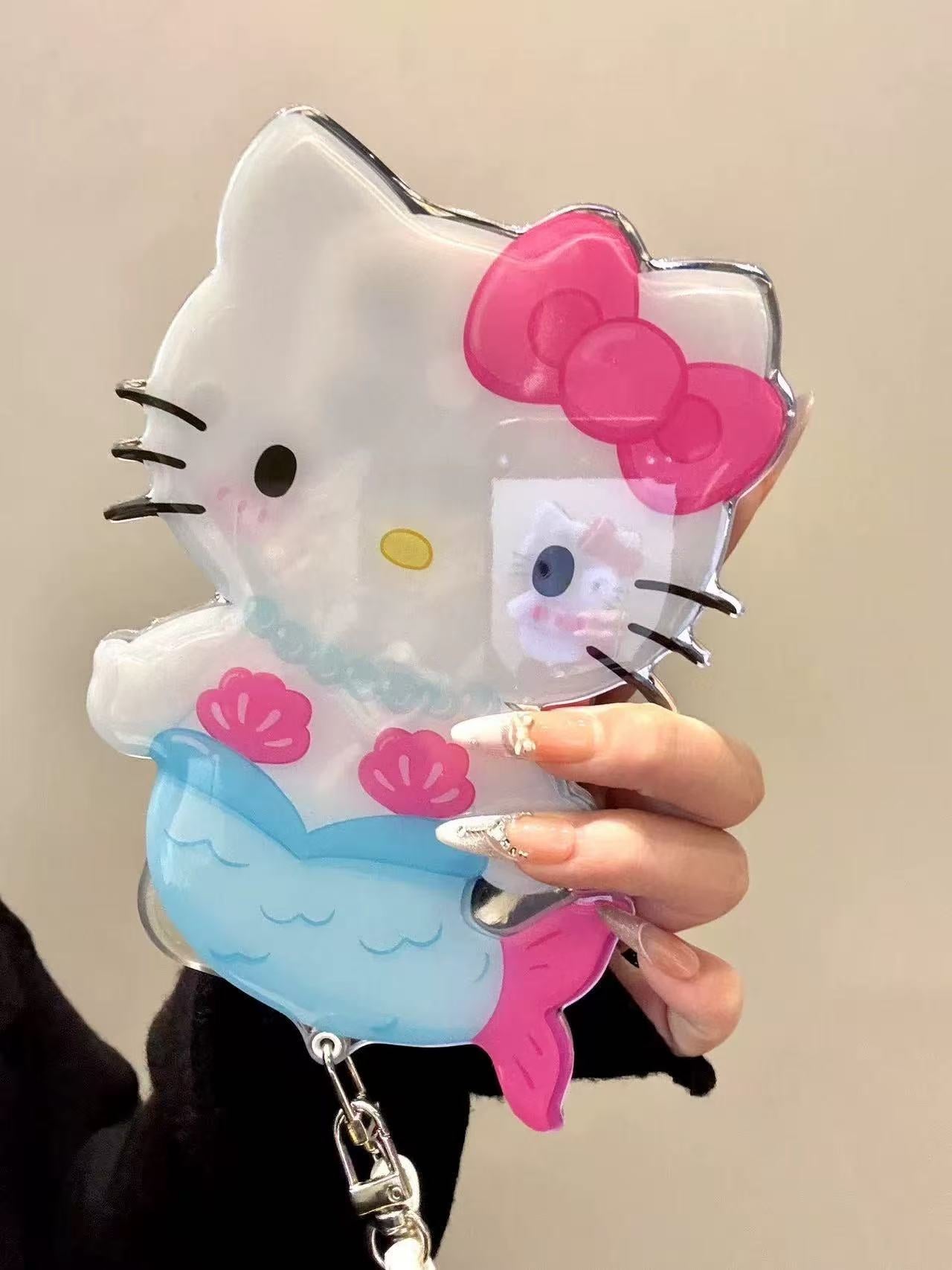 3D Mermaid - style Hellokitty Phone Case with with Lanyard | Kawaii Phone Accessory for Girls & Women