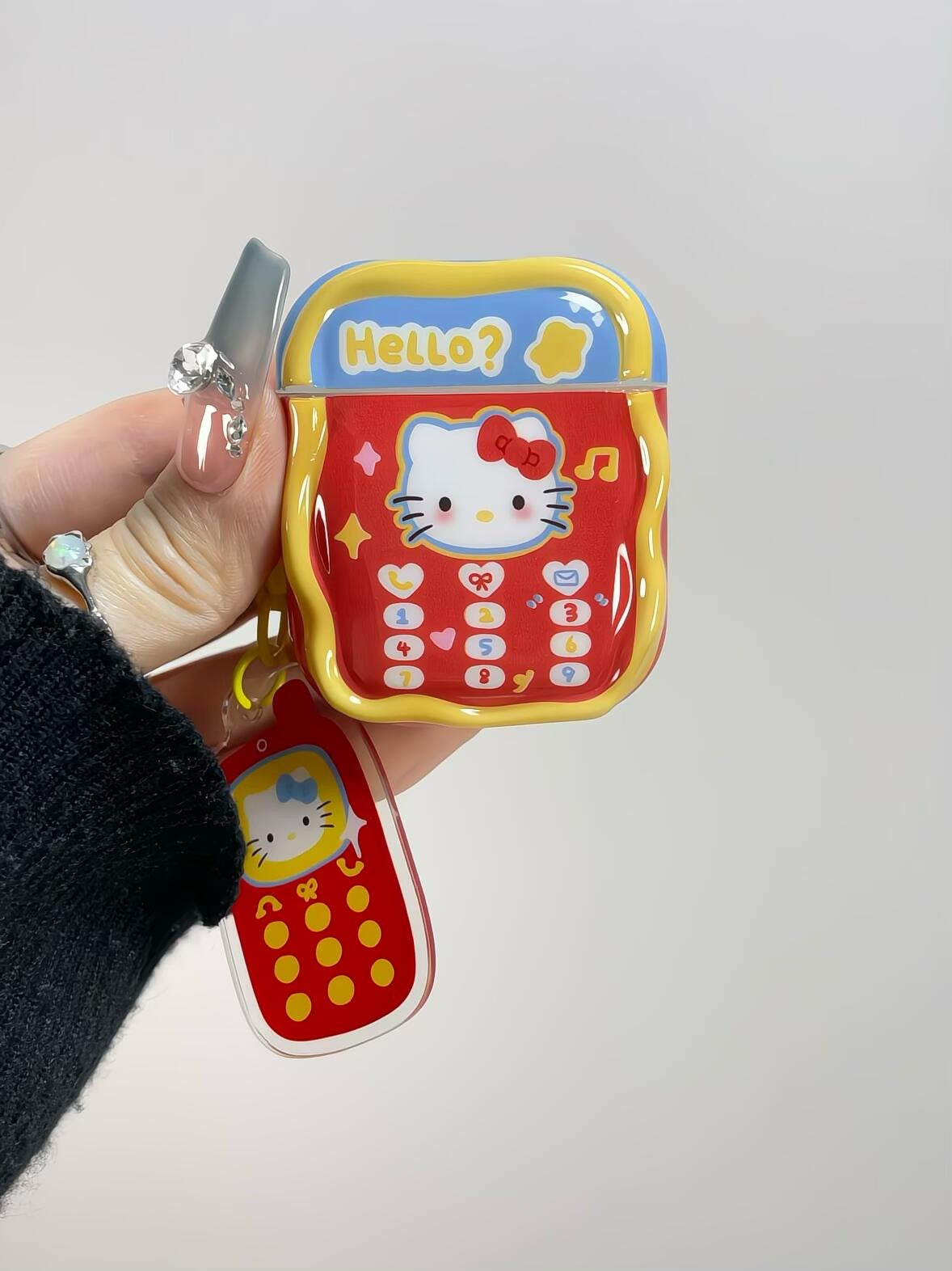 Airpods 4/3/2/1/Pro Hellokitty Case, Cute Kitty Cat 3D Cartoon Animals Full Protection Shockproof Soft Silicone Charging Case Cover for Girls Women Kids