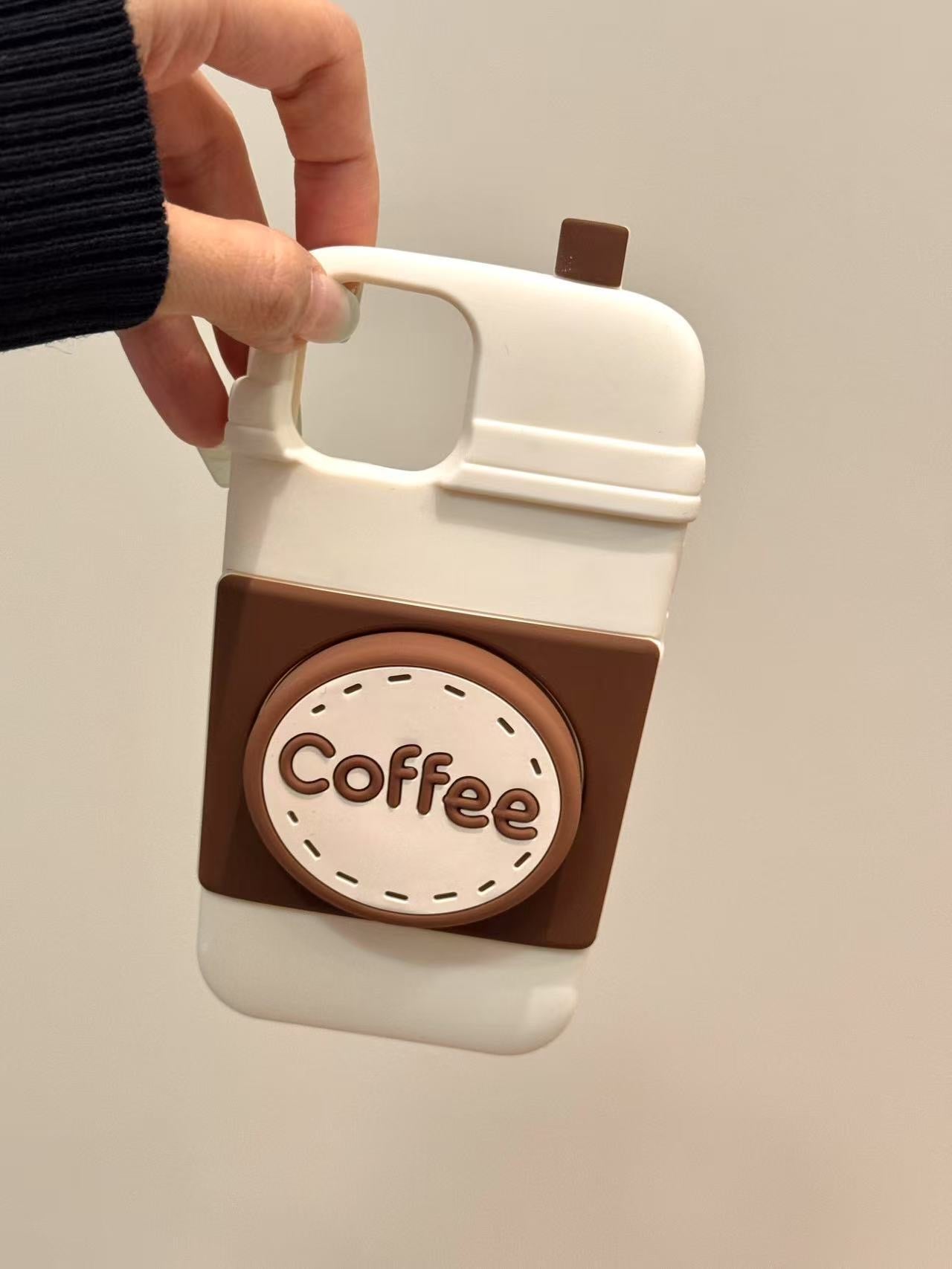 Cute Coffee Mug Phone Case with Stand Function | Adorable Coffee-Themed Phone Accessory