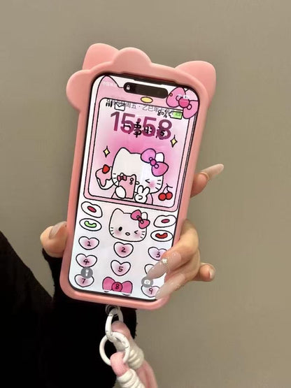 3D Cartoon Hellokitty Case for iPhone 17 Pro Max 13 14 15 16 Pro Max Cute Silicone Kawaii Soft Protective Gel Shock-proof Back Cover for Kids Women Girls
