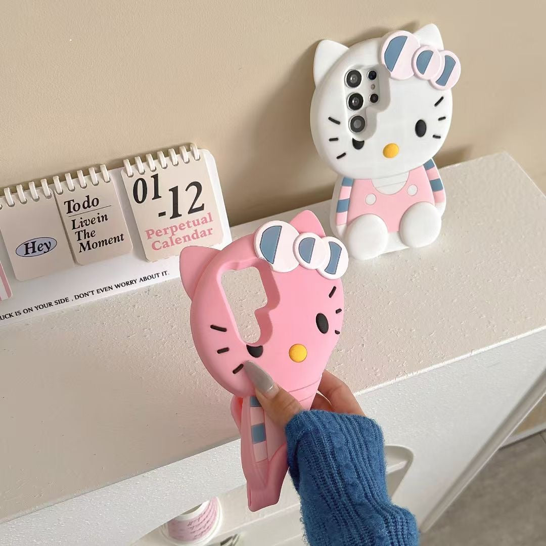 Adorable Hellokitty Soft Silicone Phone Case - Cute Cartoon Protective Cover for Samsung Galaxy S22 S23 S24 S25 Ultra Plus A14 A15 A16 A24 A25 A26 A34 A35 A36 A54 A55 A56