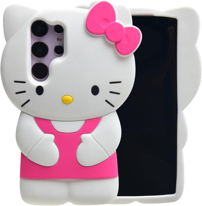 3D Cute Hellokitty Silicone Phone Case for iPhone and Samsung Kawaii Soft Stylish Protection