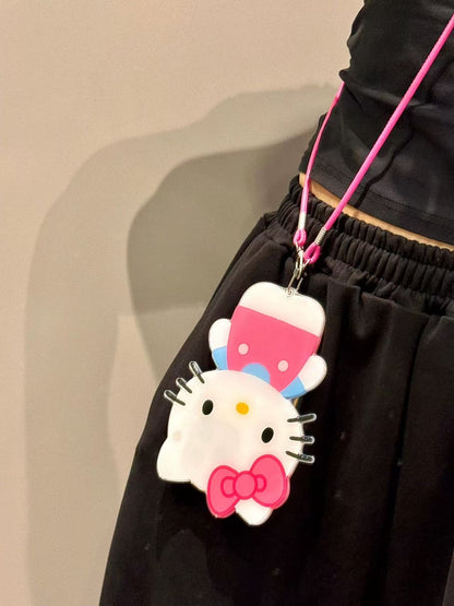 Hellokitty Cute Mirror Phone Case with Lanyard | Kawaii Phone Accessory for Girls & Women