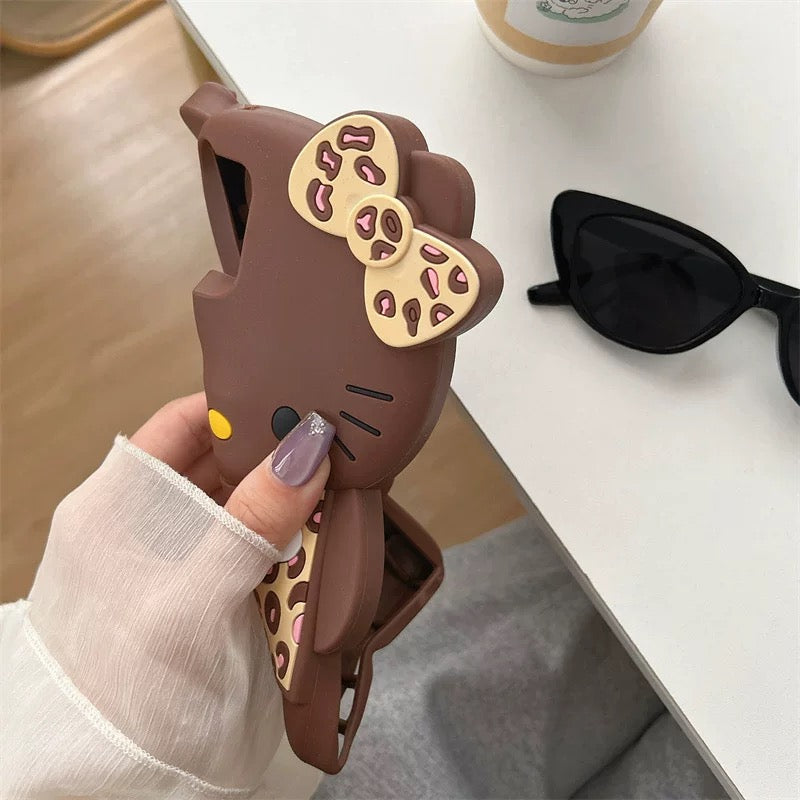 3D Cute Hellokitty Leopard Pattern Phone Case Soft Silicone Cover for Samsung Galaxy S22 S23 S24 S25 Ultra Plus A15 A125 A24 A34 A35 A55 A14 A16 A54 A26 A36 A56 iPhone 13 14 15 16 Pro Max