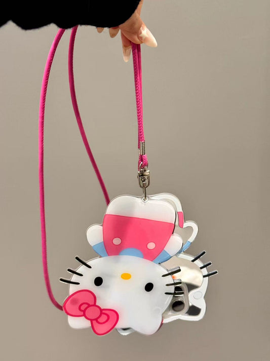 Hellokitty Cute Mirror Phone Case with Lanyard | Kawaii Phone Accessory for Girls & Women