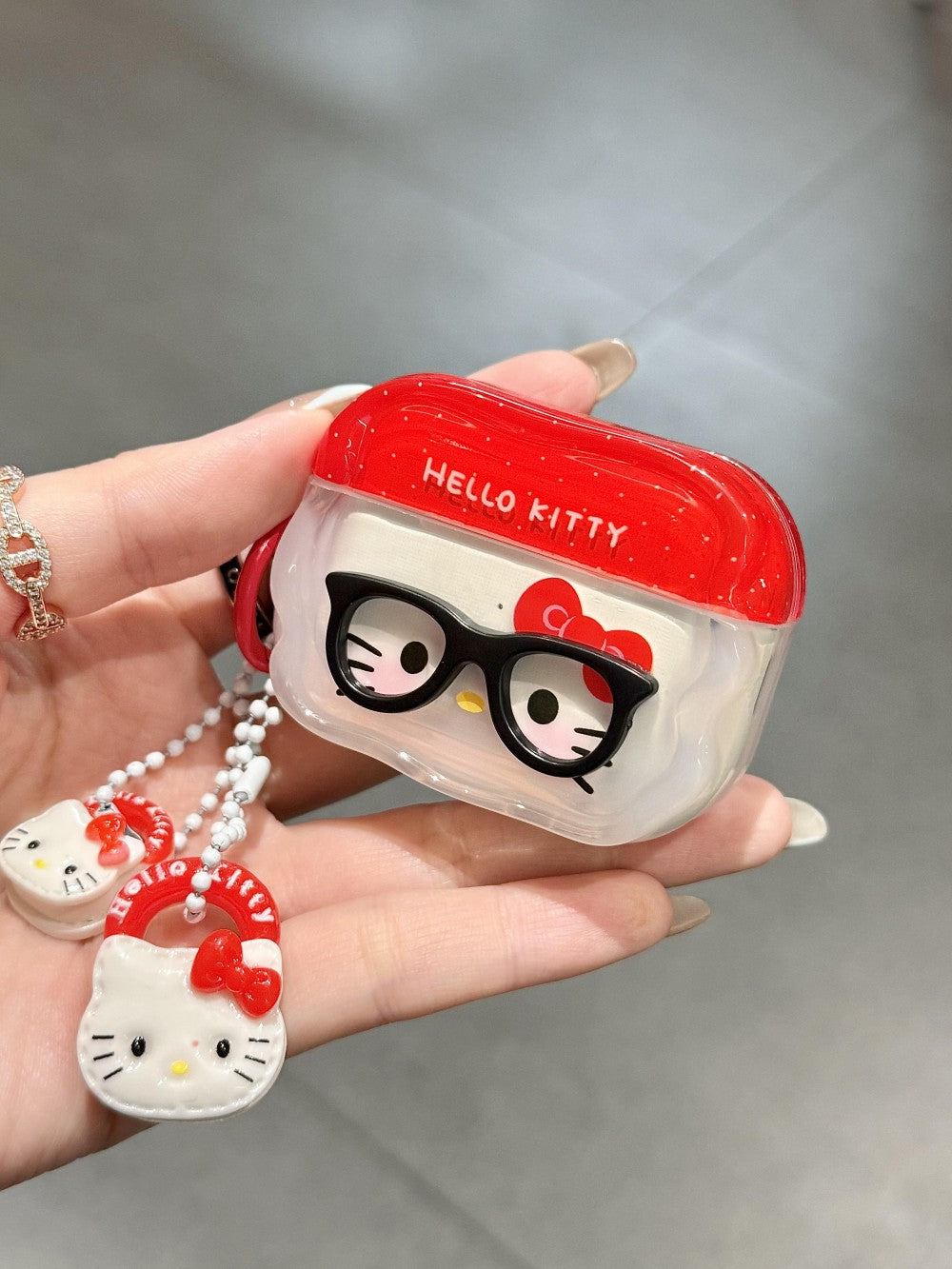 Cute Hellokitty Airpods 4/3/2/1/Pro Case, Kawaii Kitty Cat 3D Cartoon Animals Full Protection Shockproof Soft Silicone Charging Case Cover for Girls Women Kids