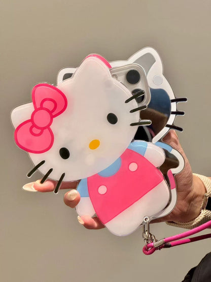 Hellokitty Cute Mirror Phone Case with Lanyard | Kawaii Phone Accessory for Girls & Women