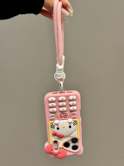 3D Cartoon Hellokitty Case for iPhone 17 Pro Max 13 14 15 16 Pro Max Cute Silicone Kawaii Soft Protective Gel Shock-proof Back Cover for Kids Women Girls