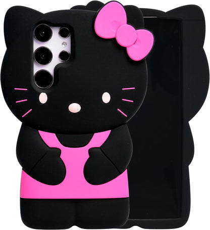 3D Hellokitty Soft Silicone Phone Case - Cute Cartoon Protective Cover for Samsung Galaxy S20 S21 S23 FE S22 S23 S24 Ultra Plus A14 A15 A16 A24 A25 A26 A34 A35 A36 A54 A55 iPhone 6 6s 7 8 Plus Xs Max XR 11 12 13 14 15 Pro Max 14 15 Plus 12 13 Mini