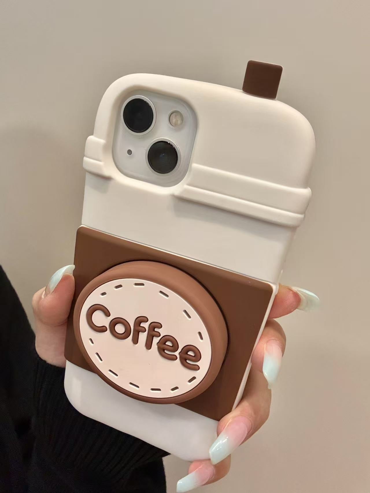 Cute Coffee Mug Phone Case with Stand Function | Adorable Coffee-Themed Phone Accessory