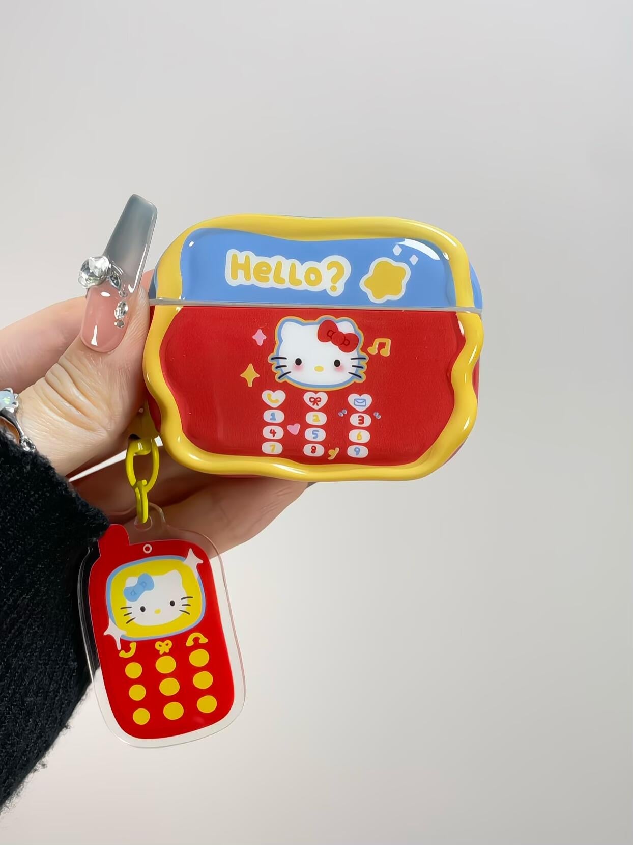 Airpods 4/3/2/1/Pro Hellokitty Case, Cute Kitty Cat 3D Cartoon Animals Full Protection Shockproof Soft Silicone Charging Case Cover for Girls Women Kids
